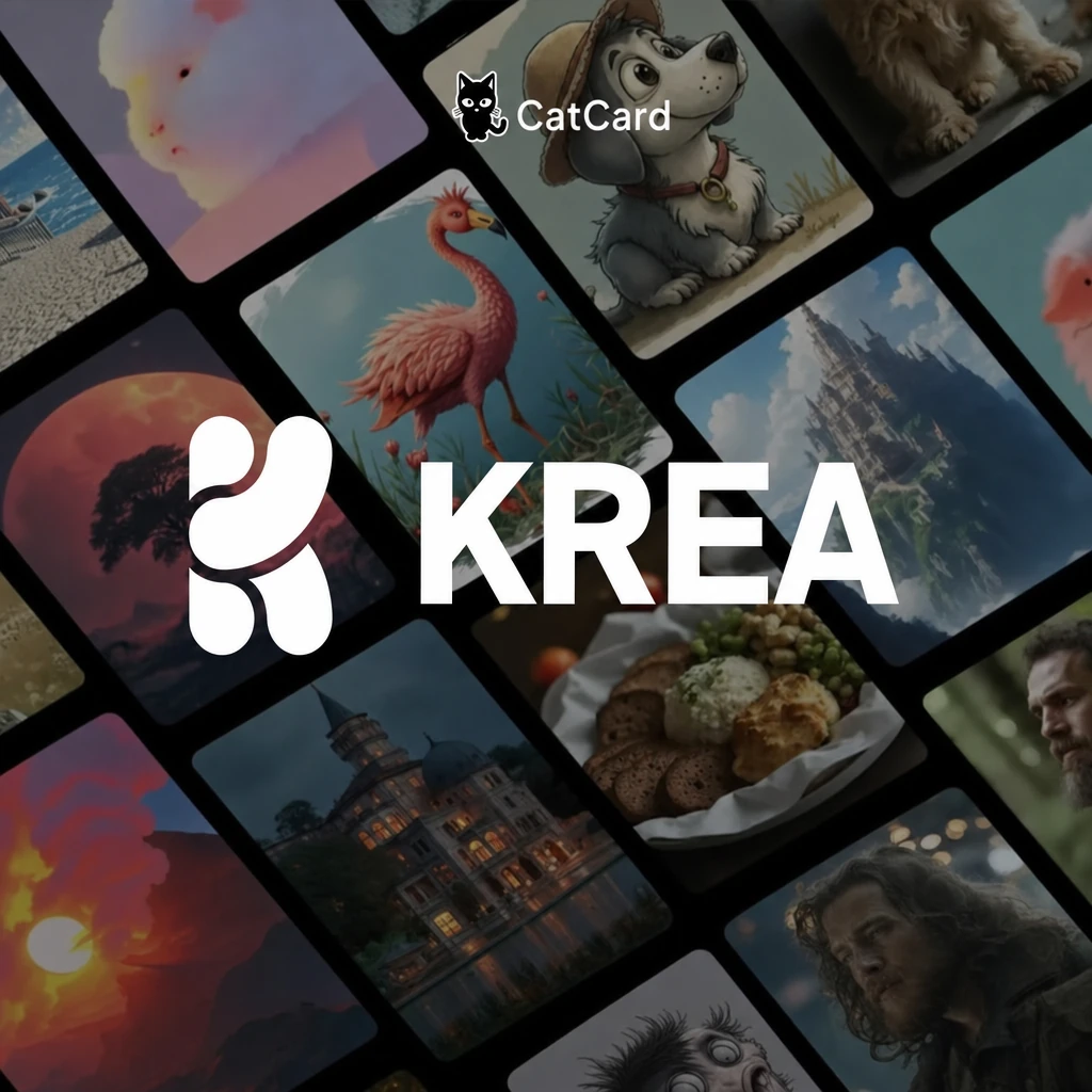 Покупка подписки Krea AI виртуальной картой CatCard