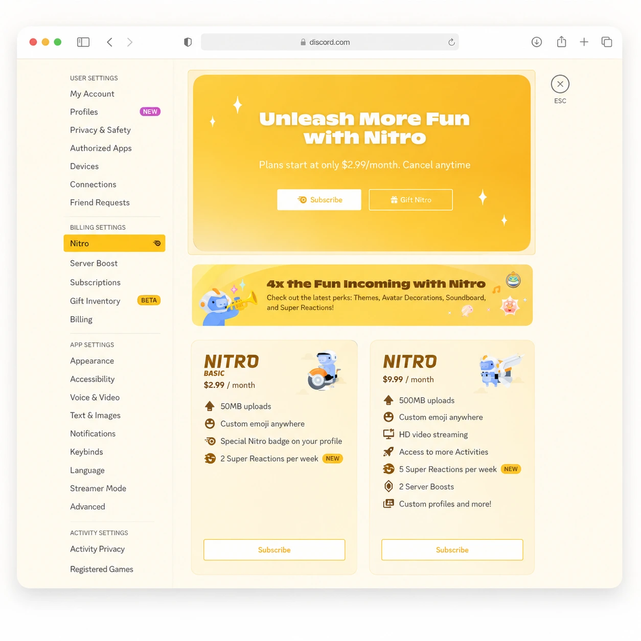 Ввод billing address карты CatCard при оплате Discord Nitro