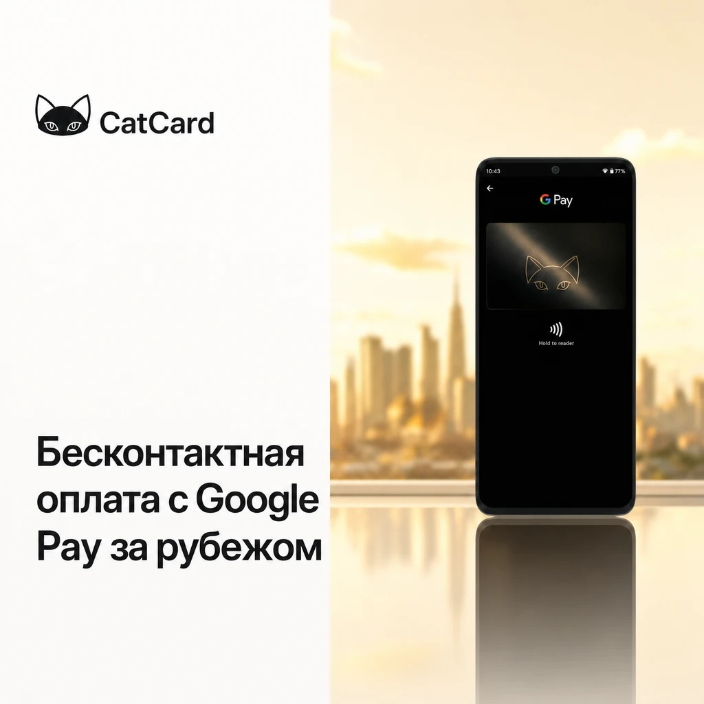 Google Pay — бесконтактная оплата с виртуальной картой CatCard за границей