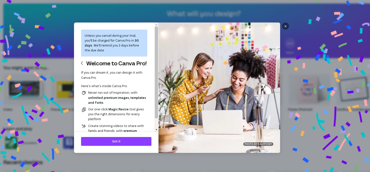 Подписка Canva Pro активирована после привязки карты CatCard