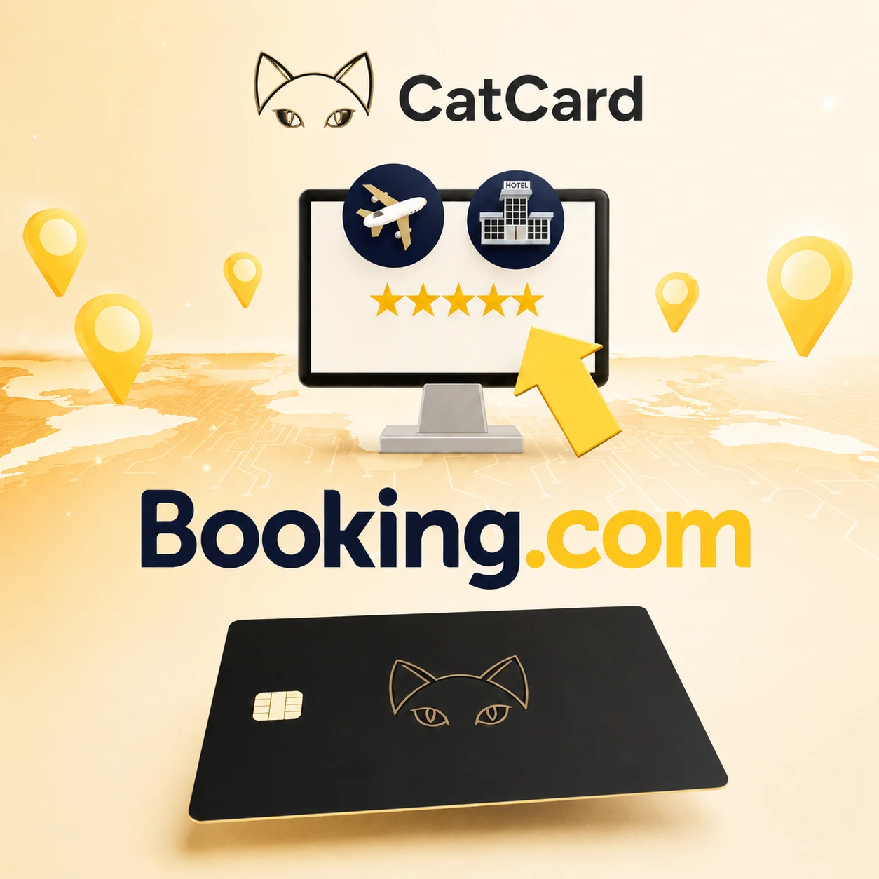 Booking.com — оплата отеля виртуальной картой CatCard