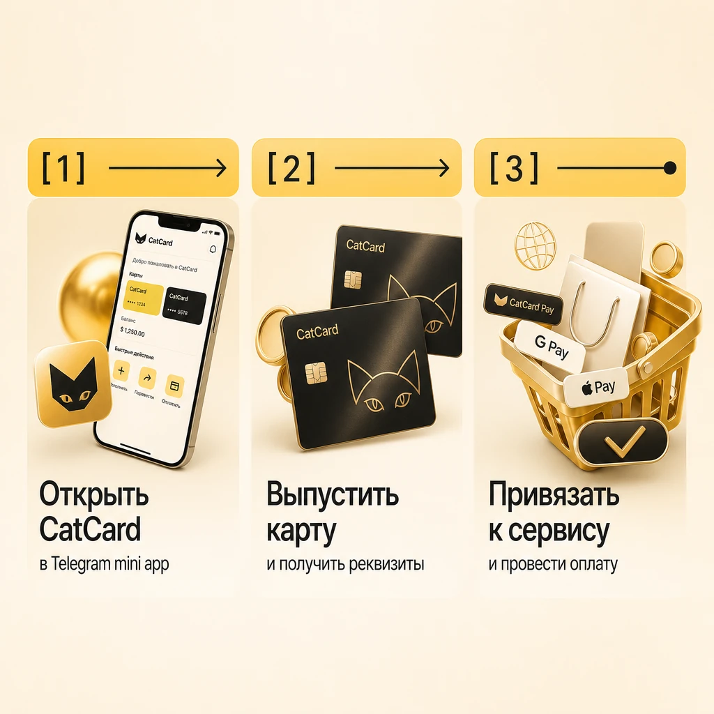 Как работают виртуальные карты CatCard для оплаты зарубежных подписок
