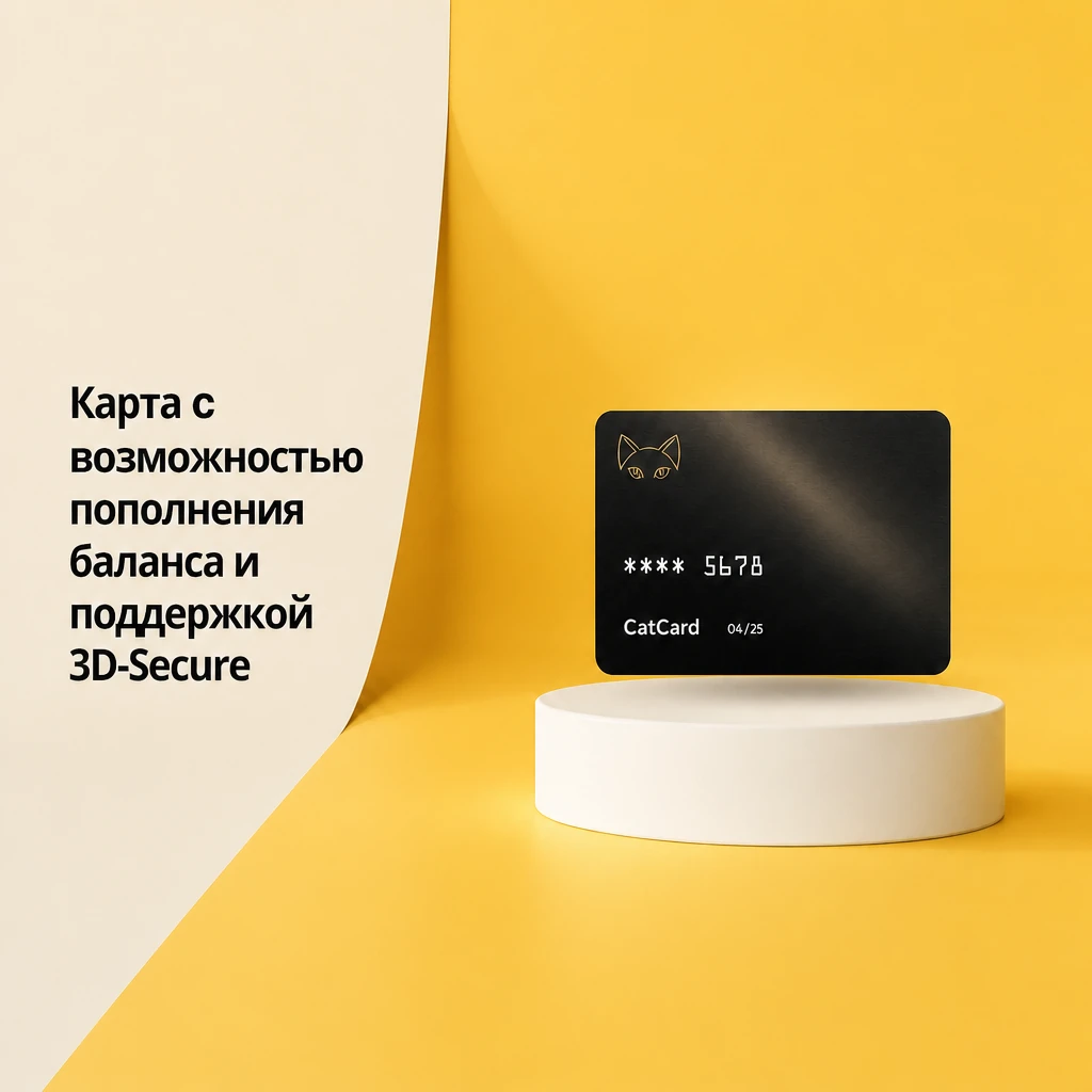 Главное меню мини-приложения CatCard в Telegram — разделы для оформления карты