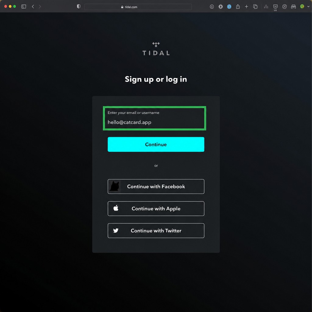Экран подписки Tidal — пример успешной оплаты