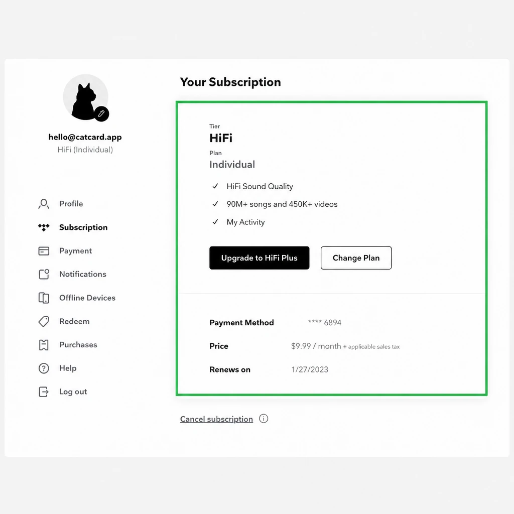 История транзакций в мини-приложении CatCard