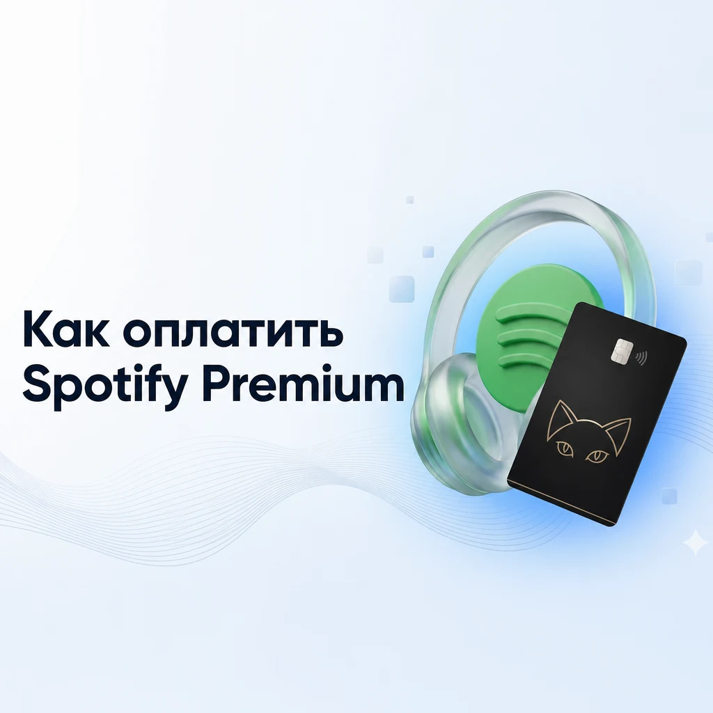 Логотип Spotify — оплата Premium виртуальной картой CatCard