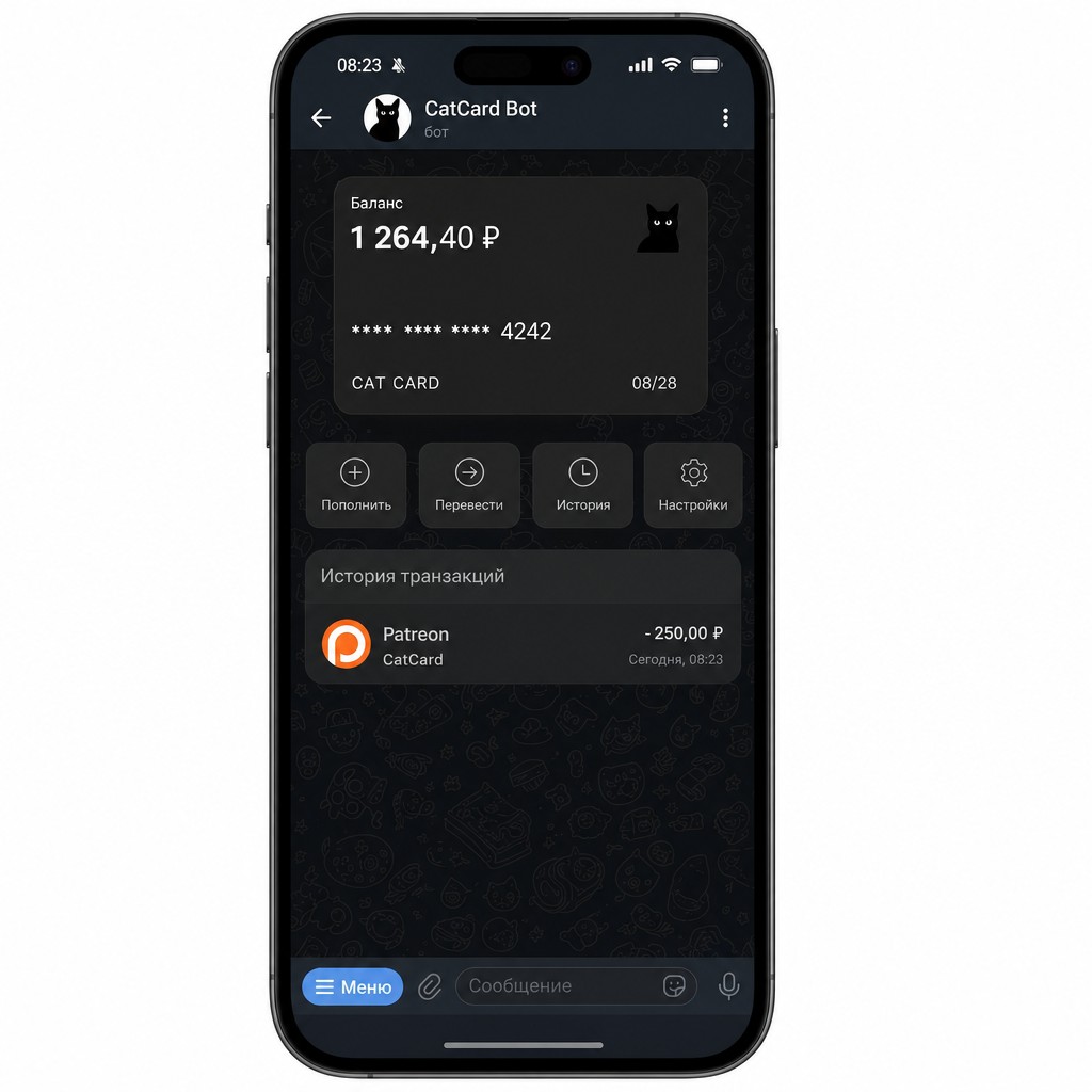Форма ввода реквизитов карты на Patreon