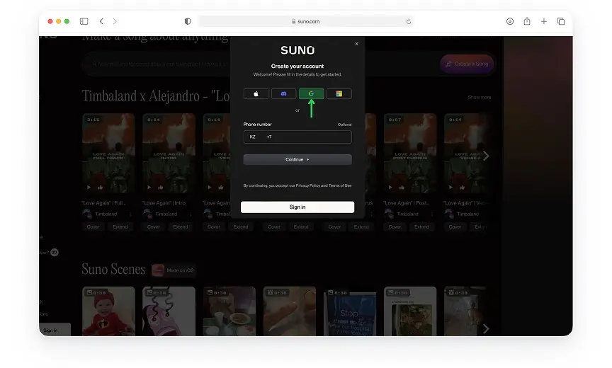 Suno AI — оплата подписки с виртуальной картой CatCard
